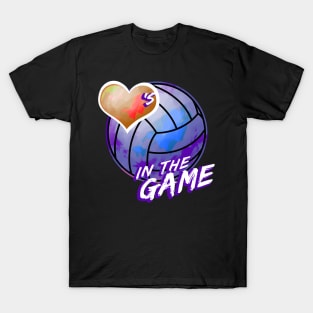 Volleyball - Hearts In The Game - Blue T-Shirt